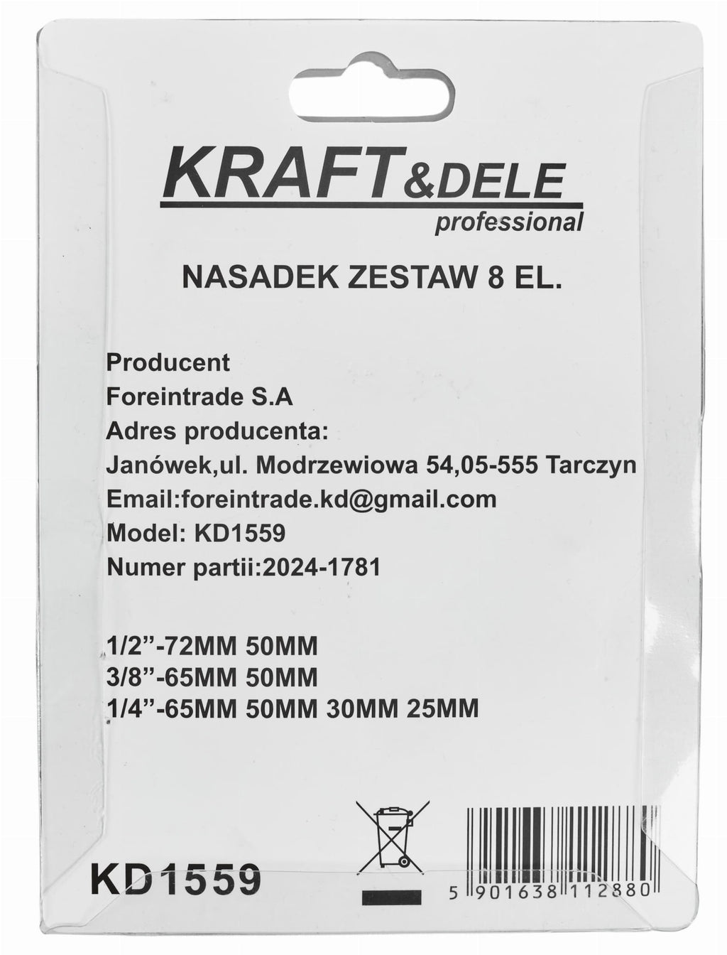 Adaptery na nasadki 8szt. KD1559
