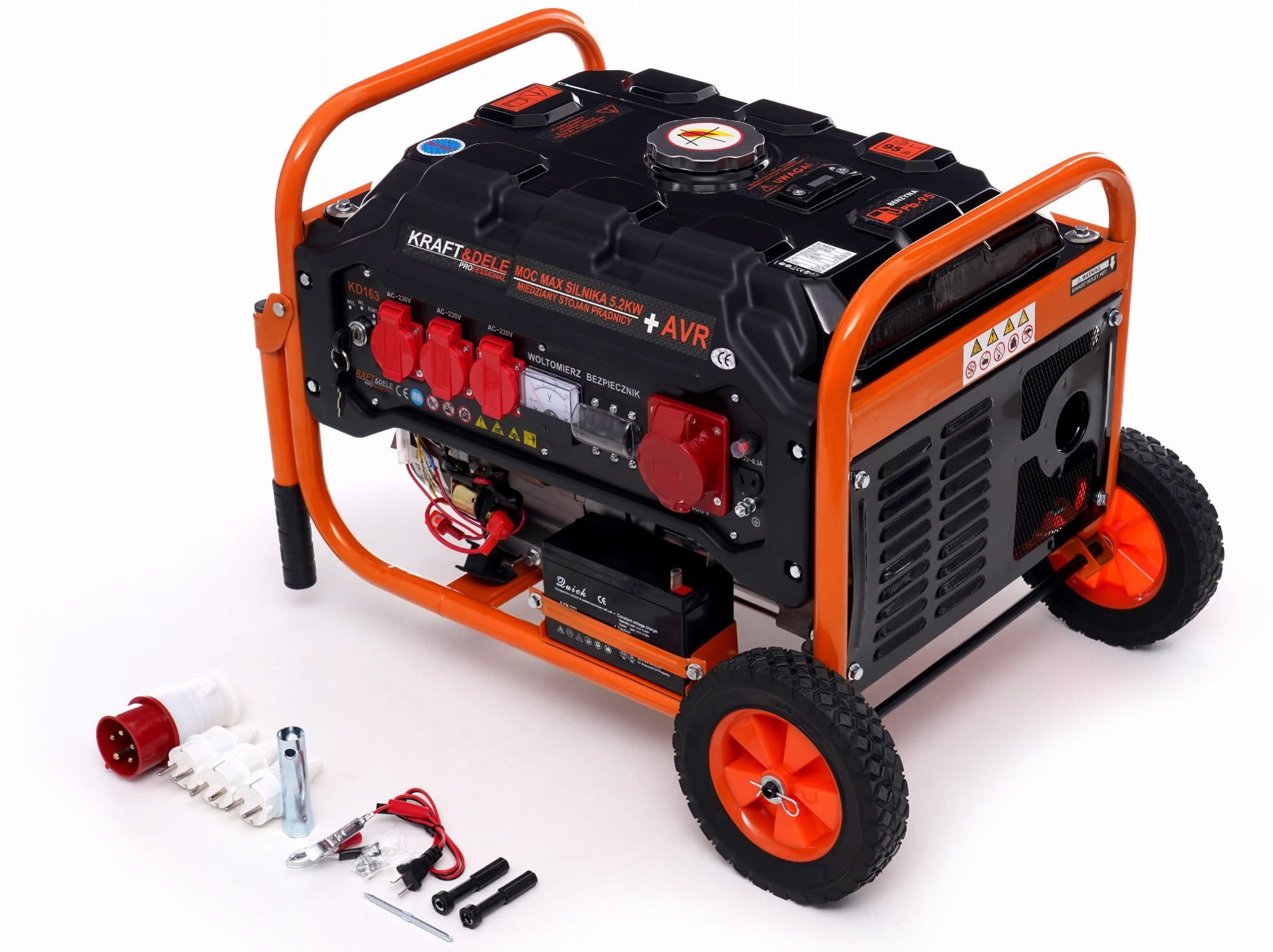 3500W 12/230V/380V KD163 generator