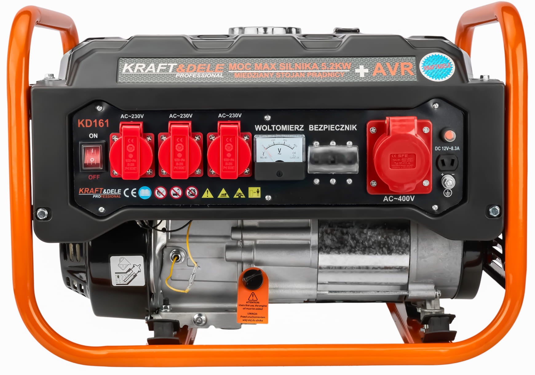 3500W 12/230V/380V KD161 generator