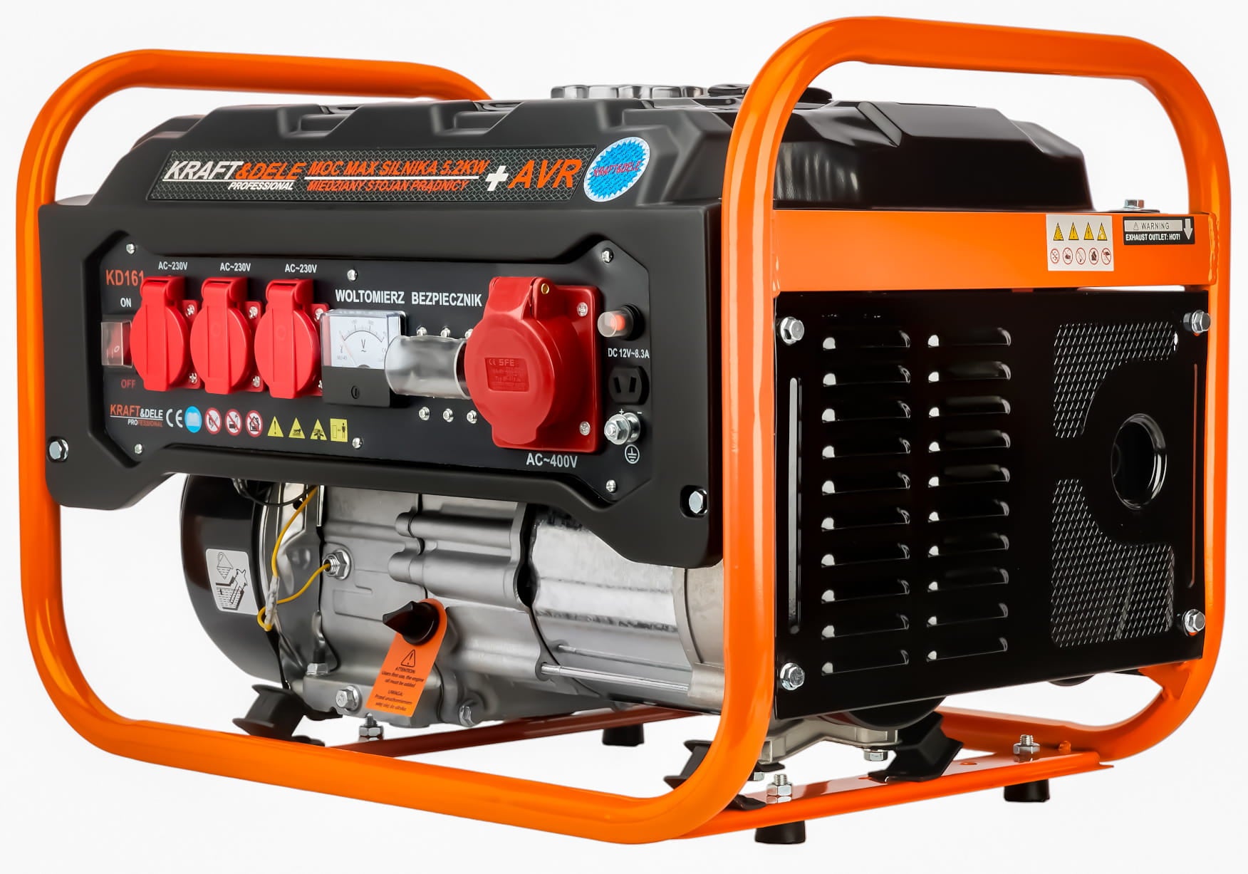 3500W 12/230V/380V KD161 generator