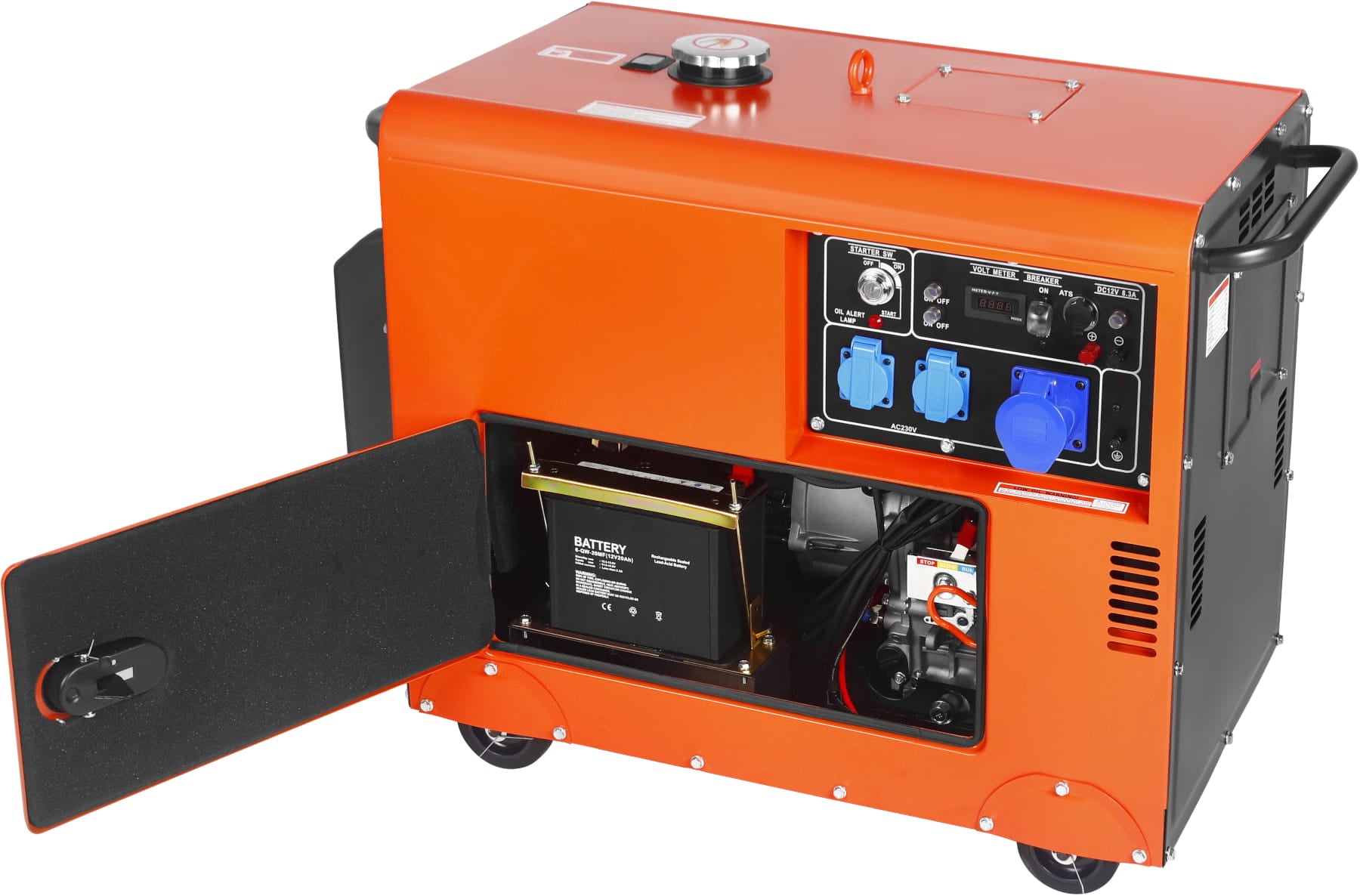 Générateur 230 V 7 kW 10 CV Diesel + ATS KD3242